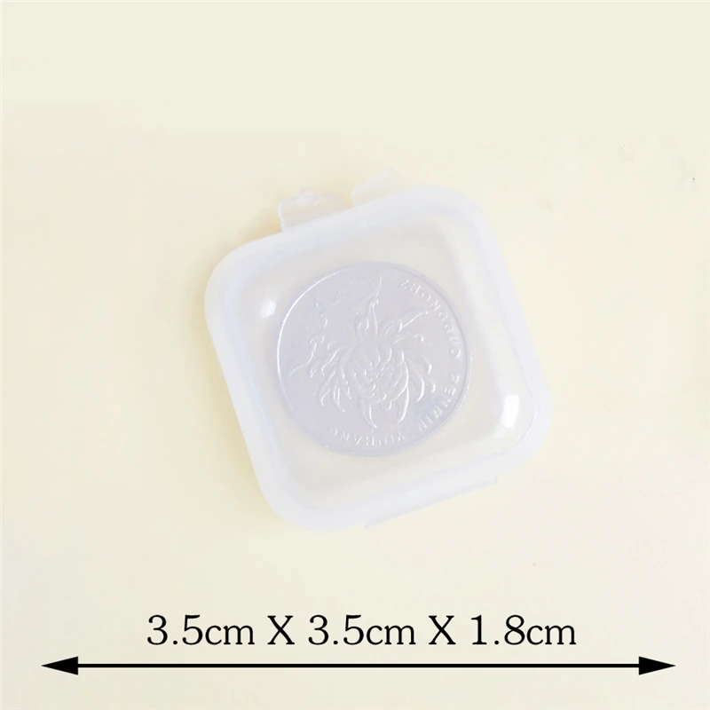 100 Uds. Cajas de accesorios de pesca, caja cuadrada pequeña de plástico transparente, nuevo material, almacenamiento de anzuelos de pesca, Mini aparejos de pesca - imagen 5