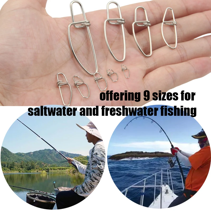 Kit de presión de pesca rápida de 20 piezas, Clip de alimentación, broches de pesca de agua salada, bloqueo giratorio, conector de agua dulce - imagen 2