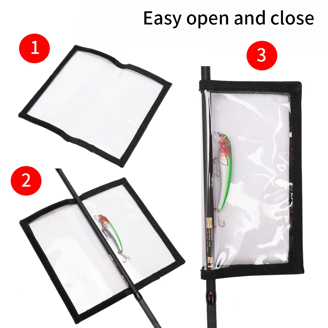 Envolturas para Señuelos de Pesca, cubiertas transparentes de PVC para señuelos, fáciles de ver, cubiertas para anzuelos de pesca, almacenamiento de cebo envolvente para mantener la pesca segura - imagen 5