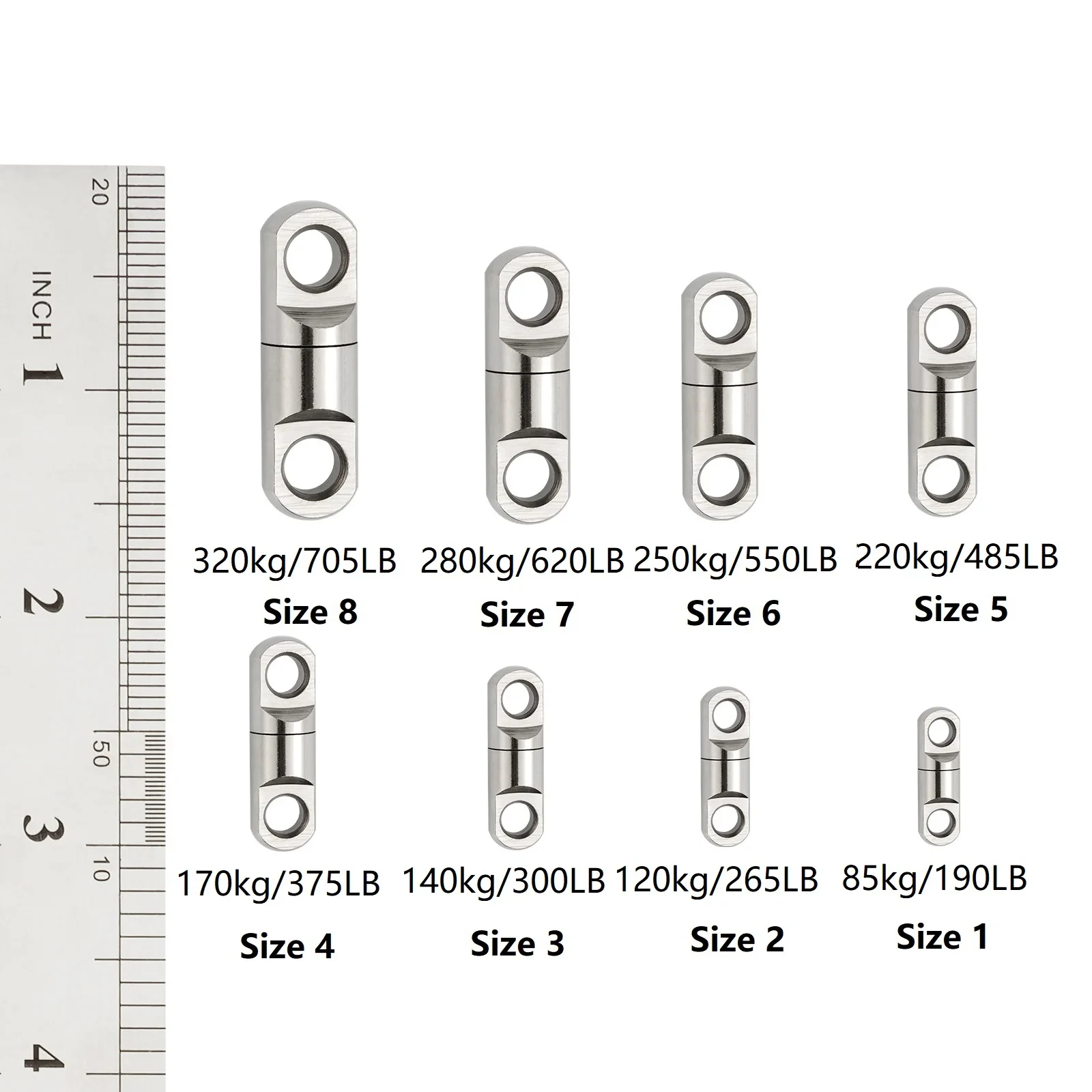 Rodamiento de bolas giratorio para pesca de mar, Conector de acero inoxidable para agua salada, juego grande, 10 piezas, 190lb-705lb - imagen 2
