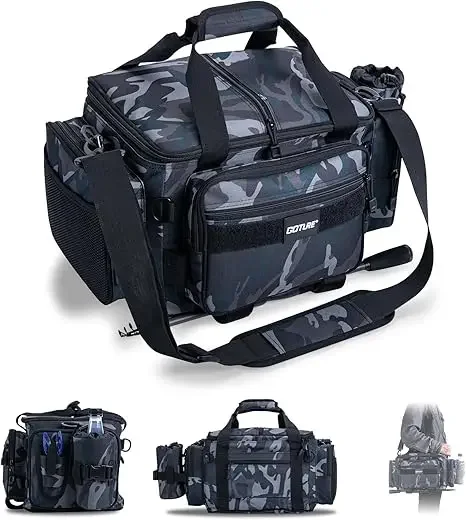Goture Bolsa de aparejos 600D – Impermeable con correas de caña