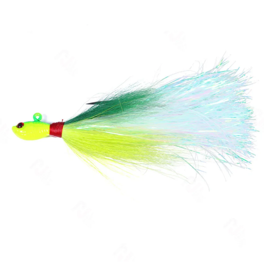 Cebo de plantilla Bucktail 7g 10g 14g 21g 28g 42g 56g 82g señuelo de pesca de agua salada anzuelo de Metal para Mahi Marlin Waho atún - imagen 5