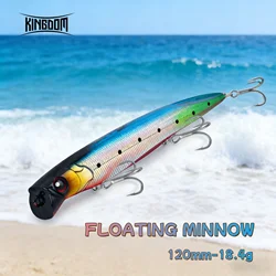 Señuelo de pesca Kingdom Minnow, 120mm, 18,4g, Wobblers duros artificiales flotantes, Jerkbait Topwater, pesca de Lucio de lubina de agua salada