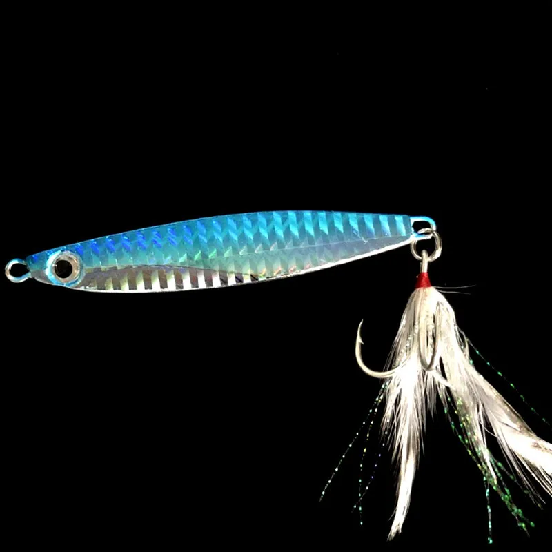 Señuelo de pesca Jigbait simulación Shore de peces anzuelo de fundición de largo alcance con señuelos artificiales de plumas 7-60g 1 pieza en venta - imagen 4
