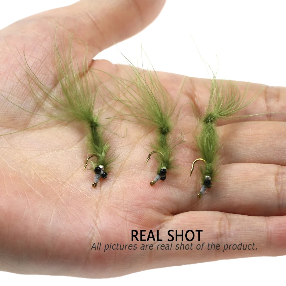 Wifreo-señuelo de pesca con mosca húmeda, 6 piezas, #12, marabú, Damselfly, ninfas, trucha, arcoíris, marrón, gris, trucha, SwimBait - imagen 4