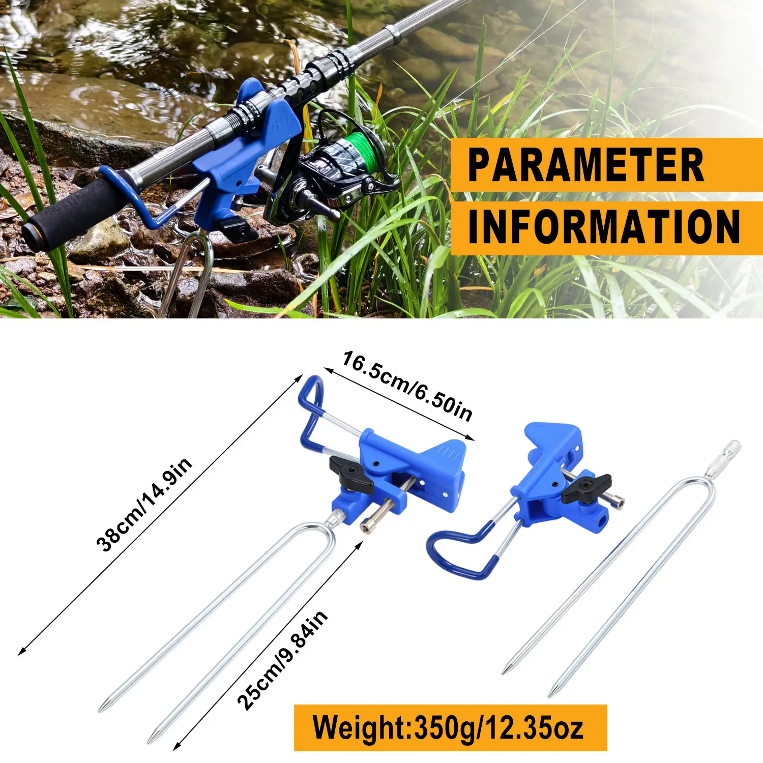 Sougayilang Soporte plegable portátil de alta resistencia 360 °   Soporte ajustable para caña de pescar, soporte para herramientas de pesca resistente a la corrosión - imagen 3