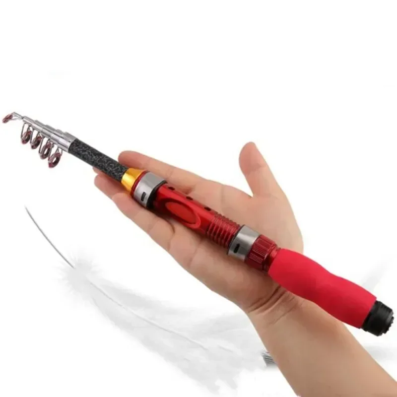 1M 1,2 M 1,5 M 1,7 M 1,9 M 2,1 M caña de pescar telescópica en roca alimentador de carpa con mosca Mini caña de pescar de viaje