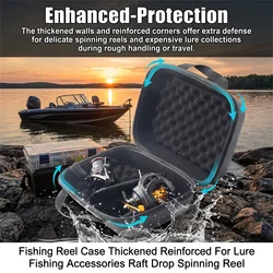 Bolsa de carretes de pesca EVA, bolsa de almacenamiento de carretes de pescado impermeable gruesa, caja organizadora de carretes de pesca portátil para exteriores, engranajes de pesca