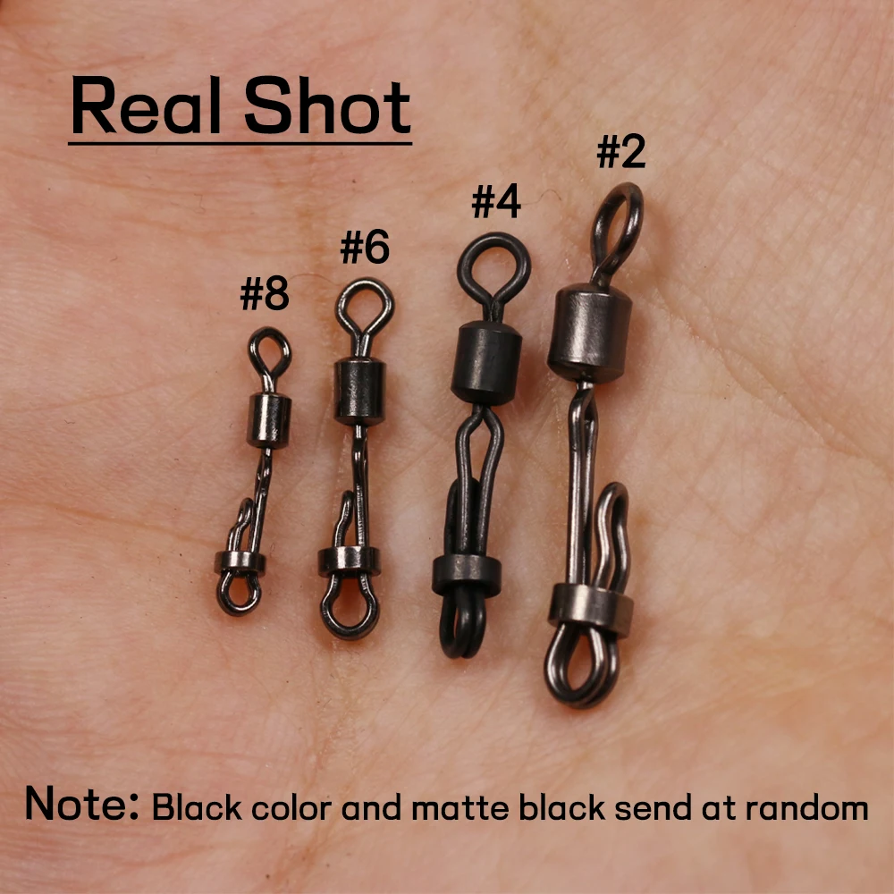 Bimoo-conector de línea de carpa giratorio con bloqueo de almeja, accesorios de latón de cambio rápido, 20 unidades por lote - imagen 5