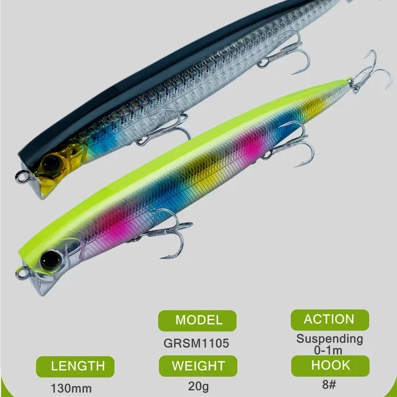 Jerkbait flotante tipo pececillo para lance largo - imagen 2