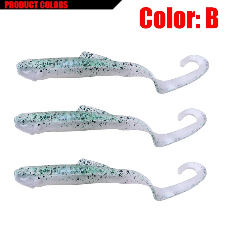 3 uds 10cm 8,5g Jig Wobblers cebo suave Shad carpa señuelo de pesca de lubina Iscas cebos artificiales de silicona aparejos de pesca de gusano vivo - imagen 5