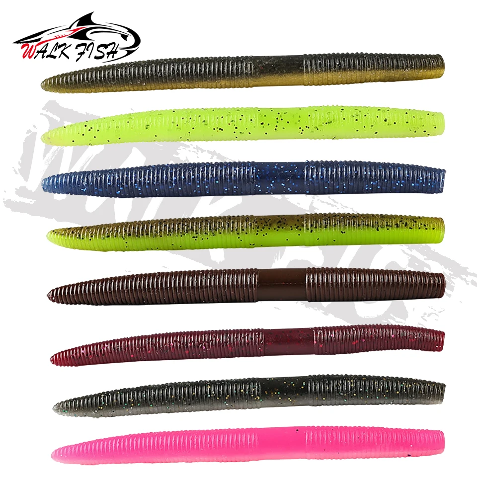 WALK FISH-cebo suave de gusano Senko, 10 Uds., 13,5 cm/7,5g, palo de PVC con infusión de sal, cebo de hundimiento lento, resistente, especial para matar lubinas - imagen 5