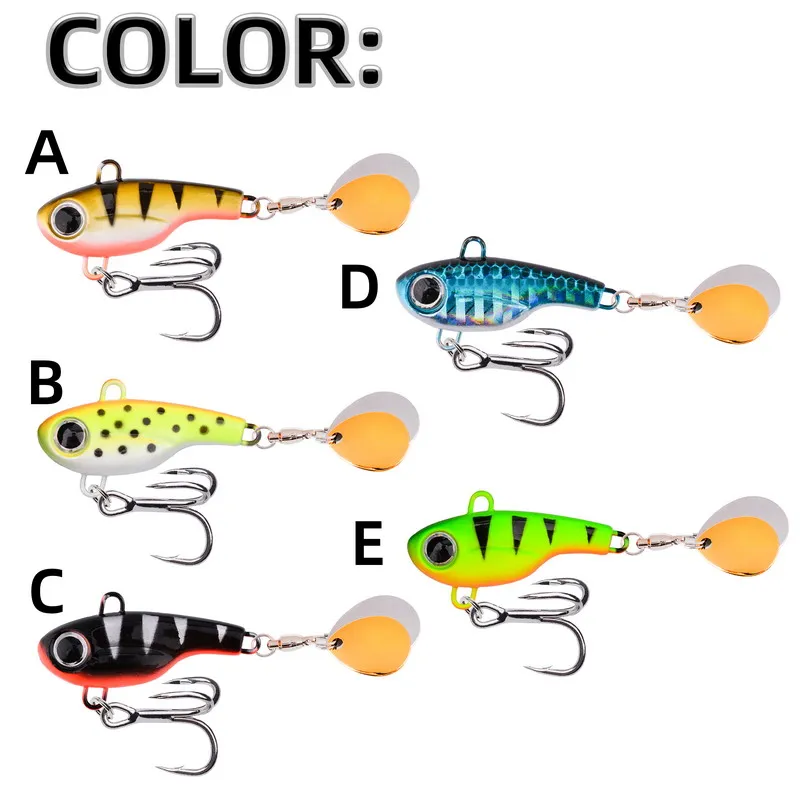 Juego de Señuelos de Pesca de Metal para hundimiento, cebos de cuchara giratoria VIB para agua dulce y salada, Ideal para entusiastas de la pesca - imagen 4
