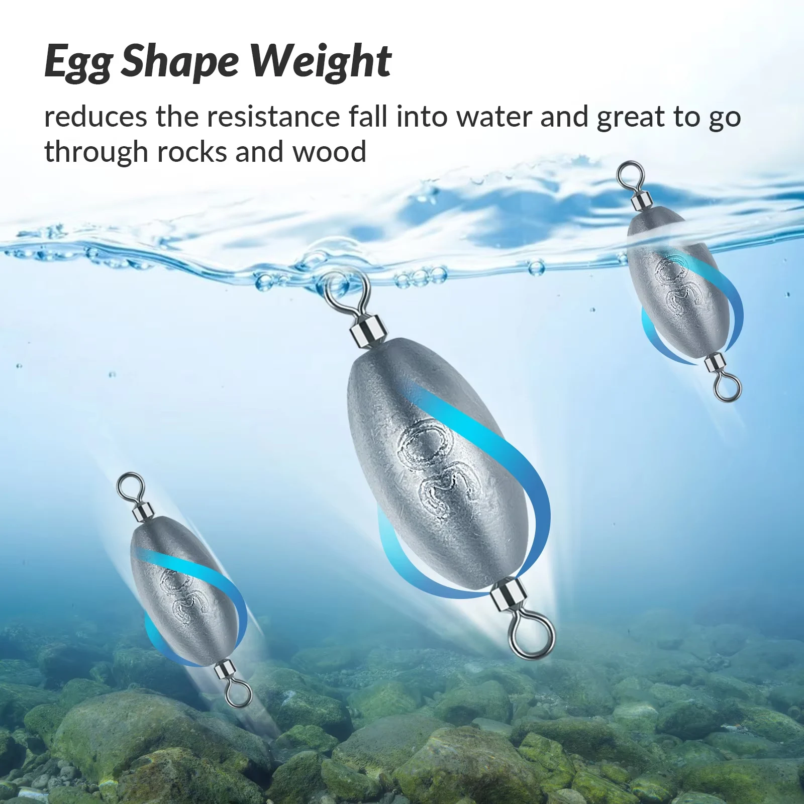 50 Uds. Kit de pesas de pesca, pesas para uñas, tiro directo, peso de pesca tipo bala para aparejo loco, aparejo Texas, aparejos de pesca de lubina y trucha - imagen 4