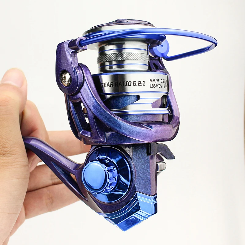 Bakawa-carrete de pesca giratorio, bobina de Metal 5,2: 1/4, 7:1, para carpa, 2000-7000, taza de línea de Metal, accesorios de agua salada, gran oferta - imagen 4