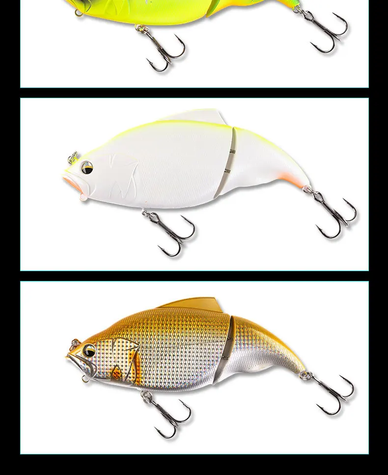 Detalle de anzuelos y anillas del señuelo MUKUN JOINT BAIT