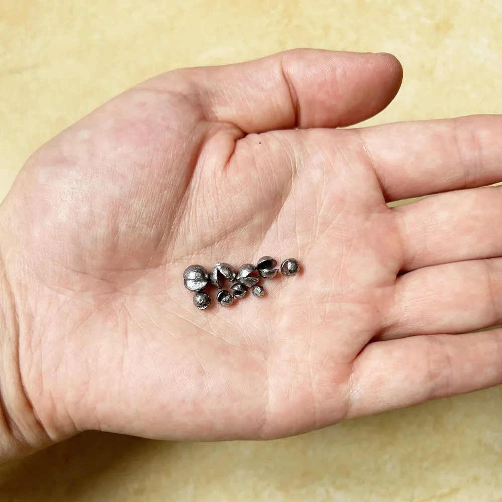 DNDYUJU 50 Uds. Pesos de pesca redondos divididos, plomo, explosión, flotador de pesca, herramienta de aparejos de peso, accesorios de pesca - imagen 5