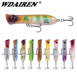 Señuelo de Pesca Topwater Popper, 8cm, 11g, Wobblers de plástico, cebo Artificial con gancho para lubina, Swimbait, aparejos de Pesca, 1 ud.
