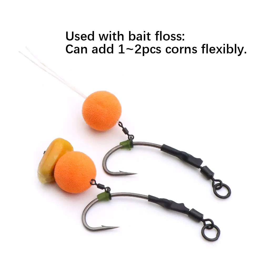 Accesorios de pesca de carpa, aparejos de pesca Ronnie, anzuelo de púas con giratorios para aparejos de pesca, aparejo de carpa para el cabello listo, 4 Uds. - imagen 2