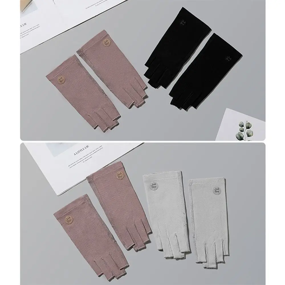 1 par de guantes de ciclismo para mujer, manoplas finas con pantalla táctil, guantes de protección solar para conducir, guantes de protección solar - imagen 3