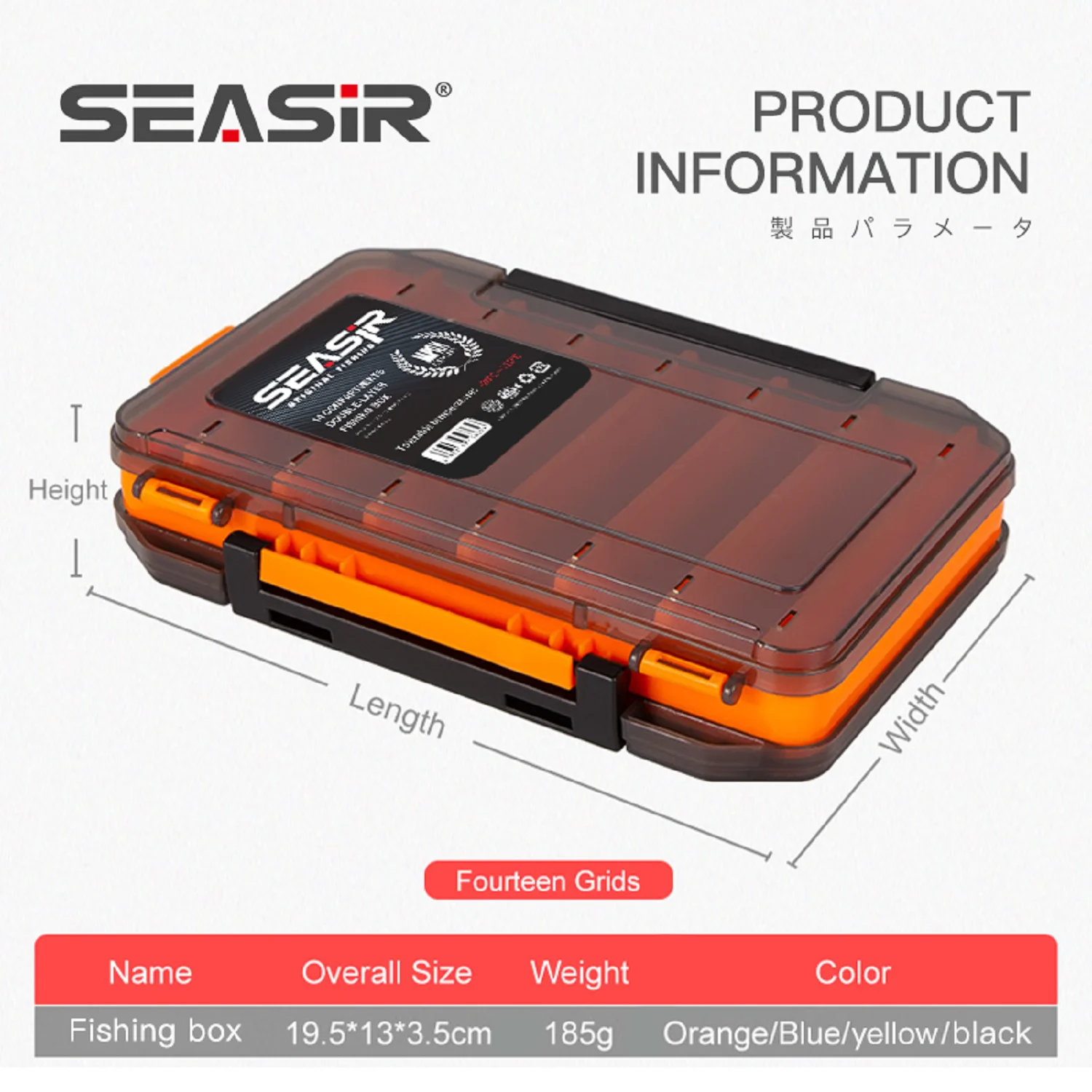 SEASIR-caja de aparejos de pesca de doble cara, caja de plástico para almacenamiento de señuelos, múltiples compartimentos, accesorios de pesca - imagen 2