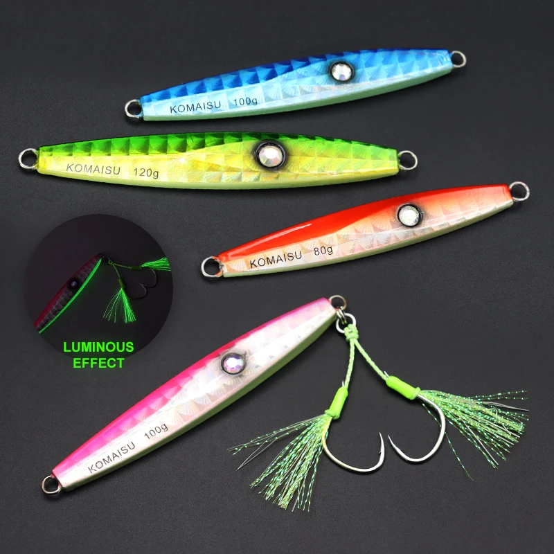 ZYZ-señuelo JIG para pesca en el mar, 80/100/120G, barco de mar, cebo de Jigging lento, Ideal para peces grandes, señuelo de cejola, 1 ud.