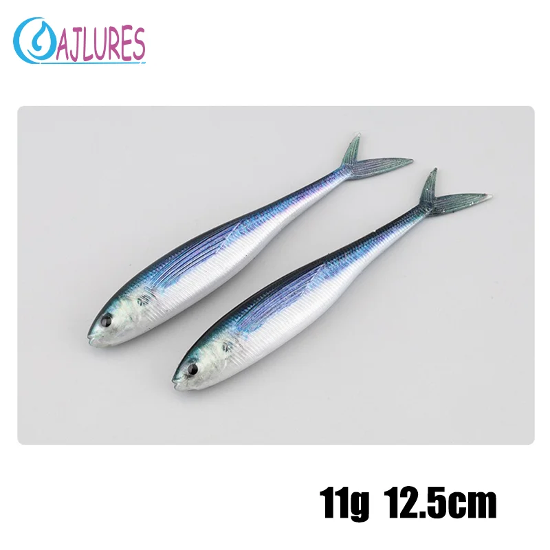 Señuelos blandos 3D con pintura real y cola Softbait – Cebo pesca