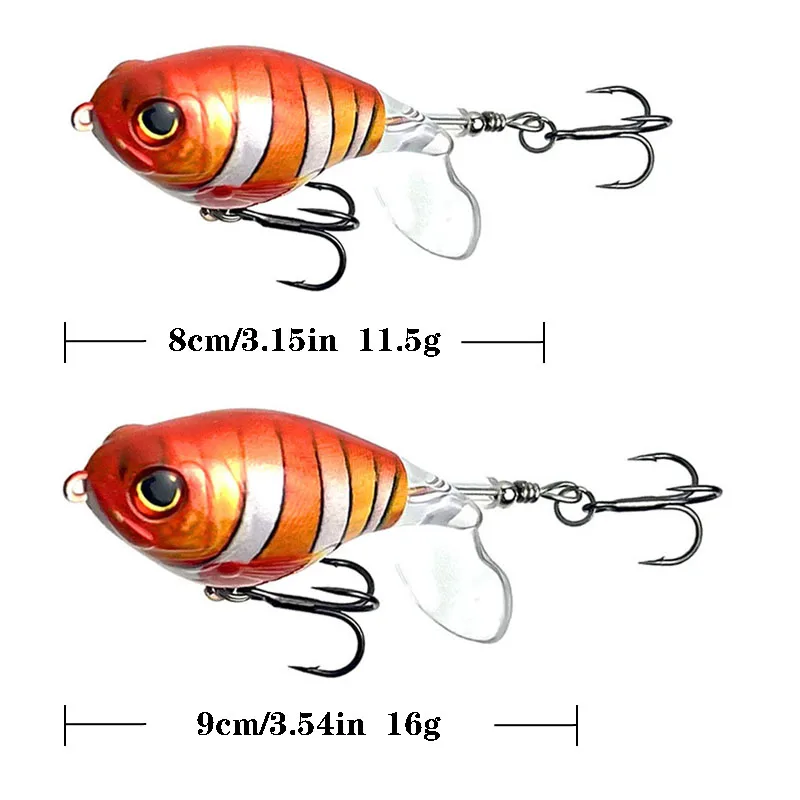 Wobblers de Pesca con cola giratoria, cebos duros de 8/9cm, 11,5/16g, Whopper Plopper Topwater, accesorio de Pesca, señuelo de lubina, Crankbait de agua salada - imagen 2