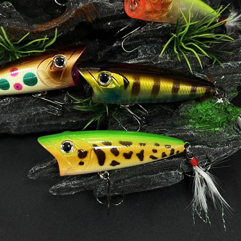 Señuelo de pesca Popper 70F RIPPLE, cebo duro Topwater de 70mm y 12,6g para Lucio, cebo flotante de superficie oscilante de fundición larga - imagen 3