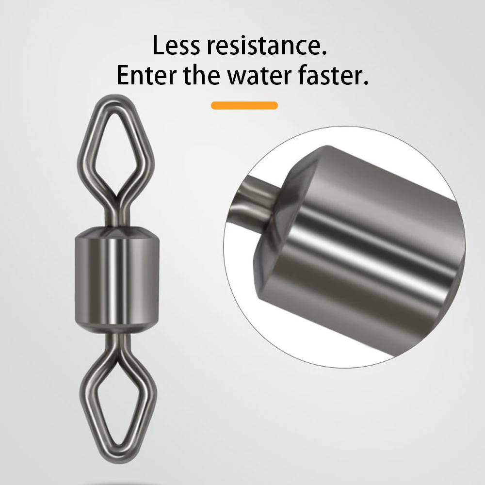 DNDYUJU 30 a 50 Uds rodamiento de barril de pesca giratorios rombos giratorios conector de pesca accesorios de pesca herramientas de gancho - imagen 5