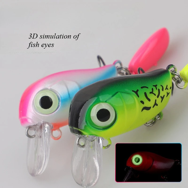 Señuelo de Pesca Testar 60mm 4,6g pececillo flotante Wobblers artificiales Crankbait placa de lengua cebo Spinner cuchara para Pesca de trucha lubina