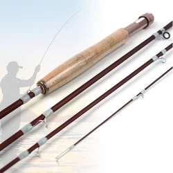 Esta caña de pescar con mosca de cuatro secciones combina características ligeras y prácticas, hace un trozo profesional de aparejos de pesca.