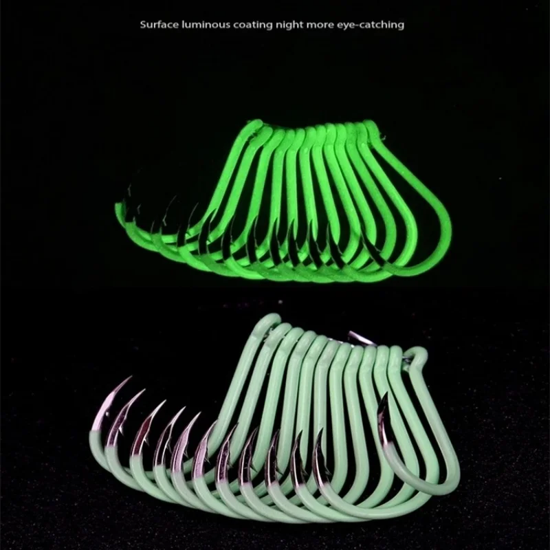 Luz nocturna BKK, anzuelo fluorescente, púa para la boca con anillo torcido, pesca en barco de aguas profundas para pollo amarillo con cerámica - imagen 3