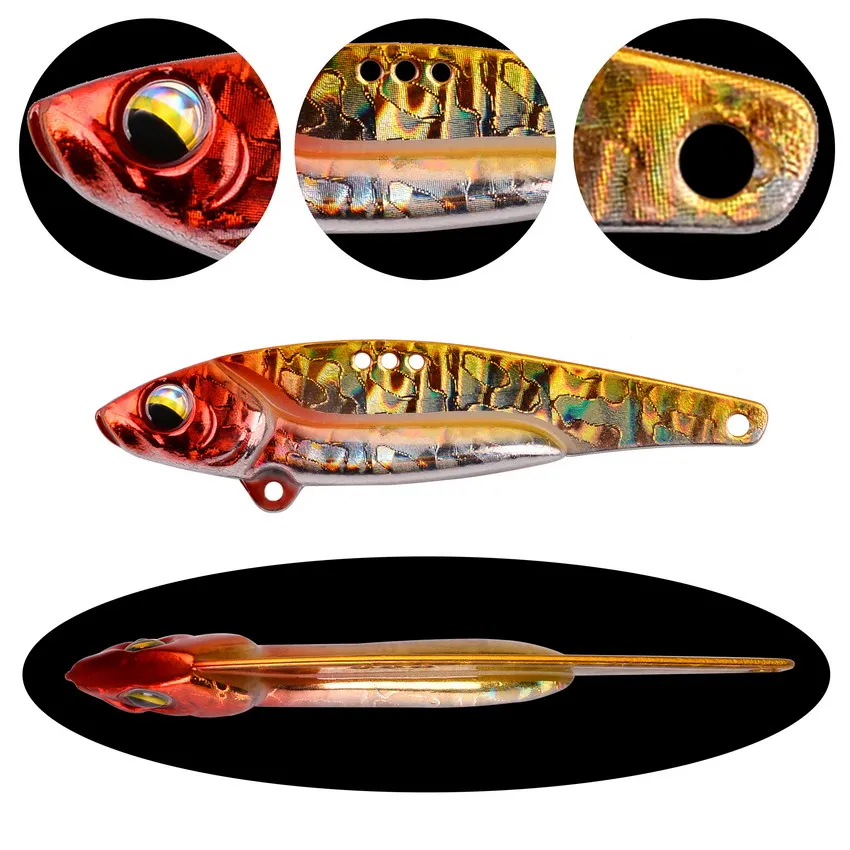 Señuelos de Pesca con vibración VIB, cebo de Metal recubierto de cobre, 10g, 14g, 20g, Jigs, trucha, aparejos de Pesca de invierno - imagen 5