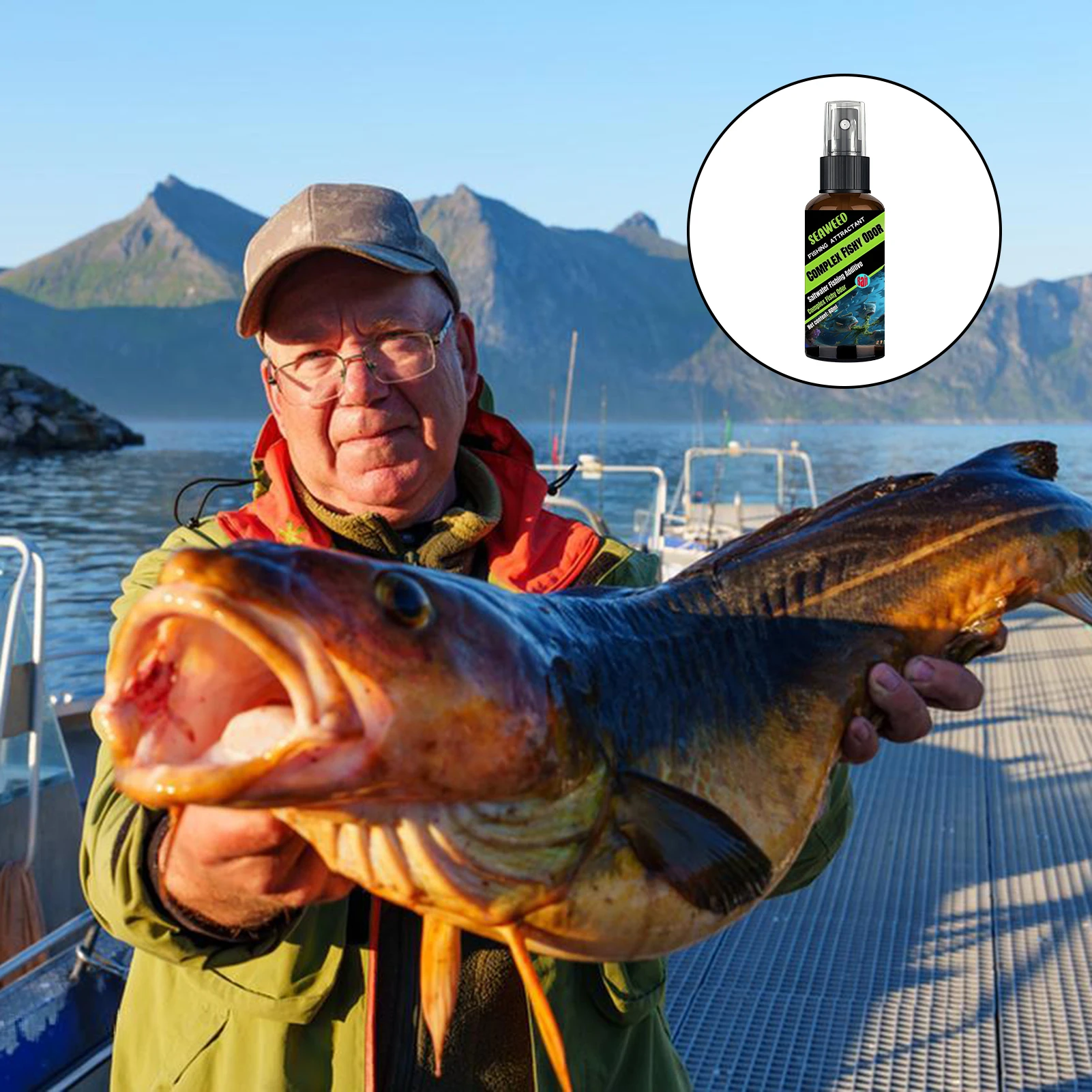 Cebo de pesca líquido de 60ml, atrayente de peces eficiente de aguas profundas para lubina, aditivo de pesca concentrado de cola de pelo de Lucio - imagen 4