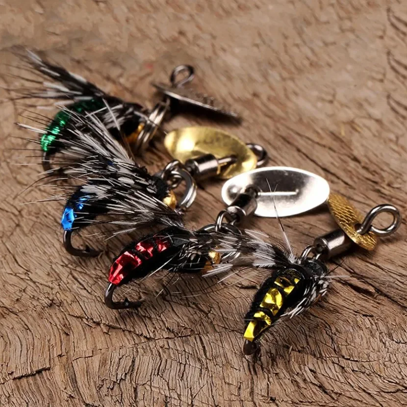 Señuelos de Pesca con mosca, 5 piezas, cebo de pesca con mosca, lentejuelas, trucha, aparejos de pesca, accesorios - imagen 4