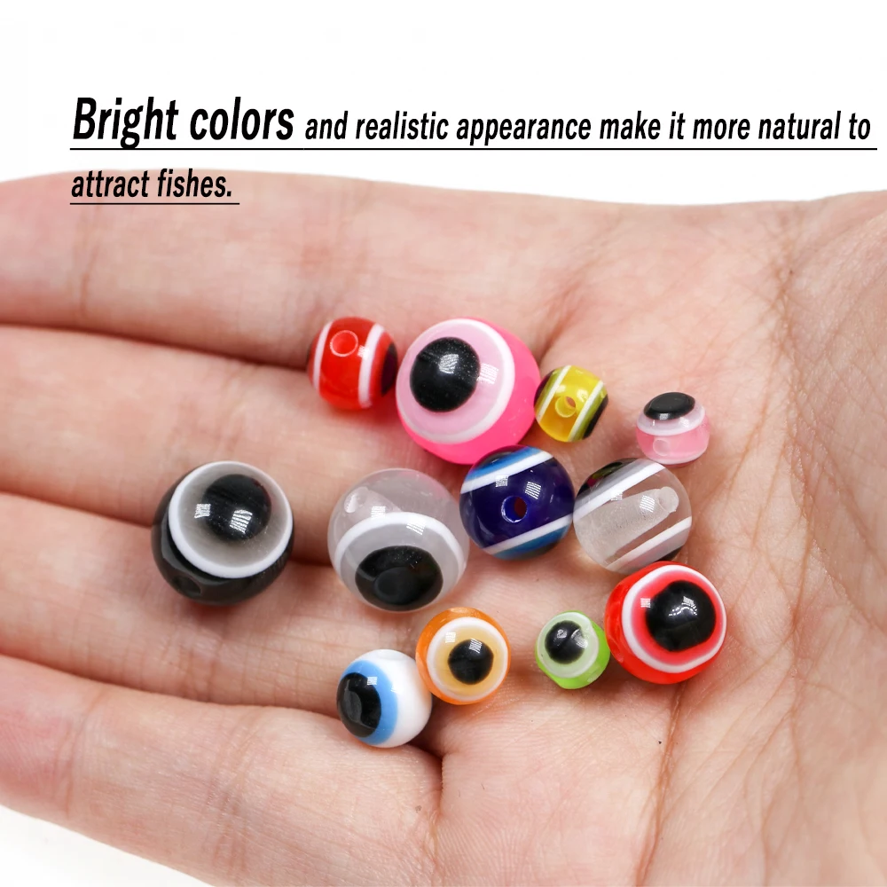 Wifreo-Cuentas de pesca con forma de ojo de pez, Señuelos de Pesca, Material de atado de moscas, aparejos de lubina suaves, 30/120 piezas - imagen 5