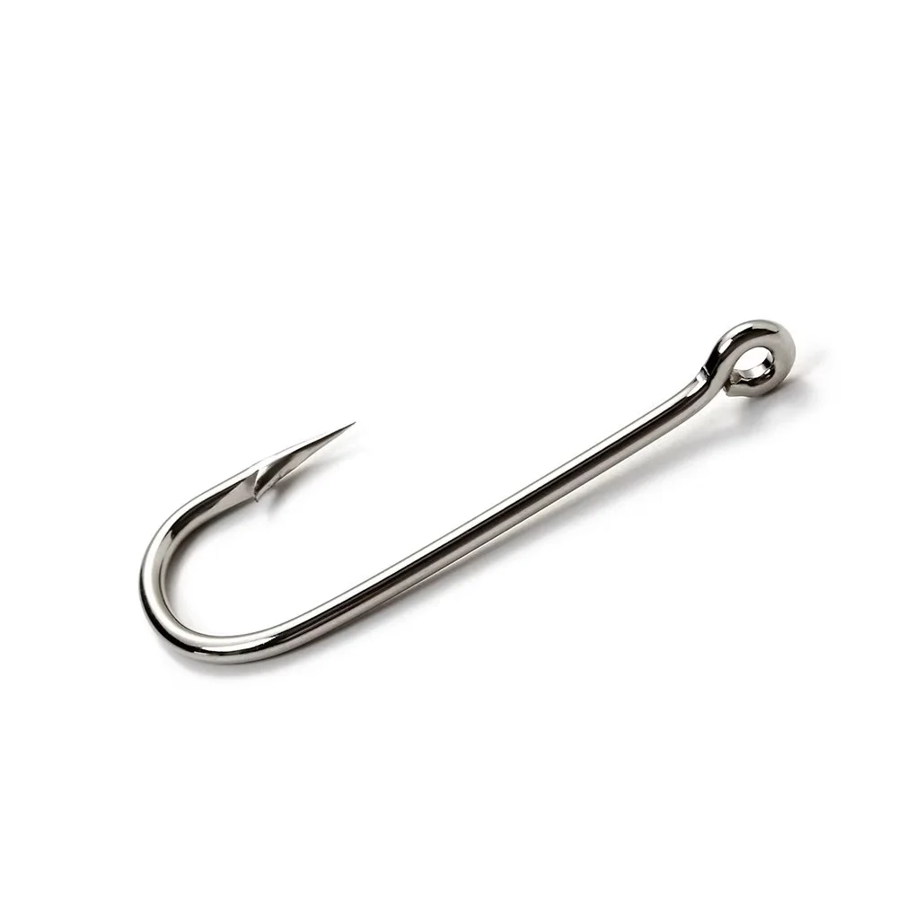 NGB 100PCS Anzuelos de pesca de acero rico en carbono con anillo 10 # -20 #   Accesorios de gancho redondo de mar doblado con púas - imagen 5