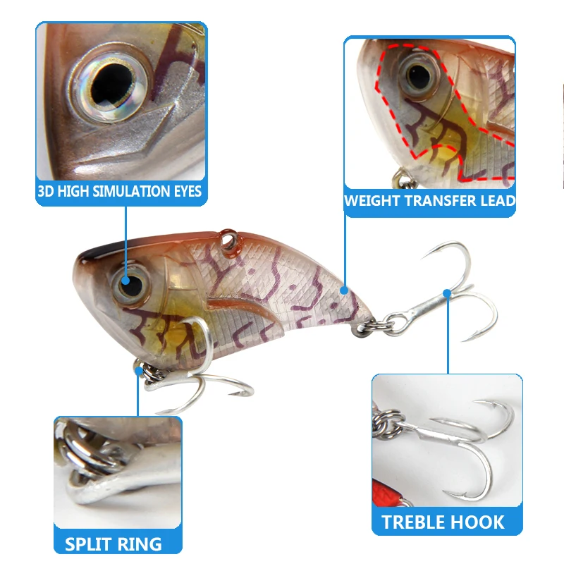 Volin-Cebo duro de pesca, cebo Artificial de vibración, aparejos de pesca de sal y hielo, 50mm/14,5g, 1 ud. - imagen 3