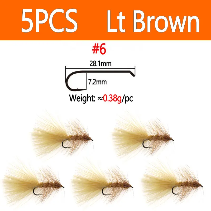 5pcs Lt Brown