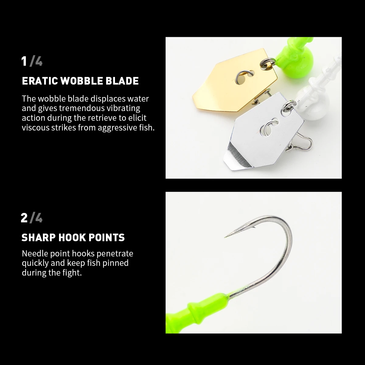 5 uds/pkt anzuelo con cabeza de anzuelo con spinner 9g anzuelo de señuelo DIY anzuelo de señuelo suave Spinner para gusano suave Wobbler señuelo aparejos de pesca - imagen 4