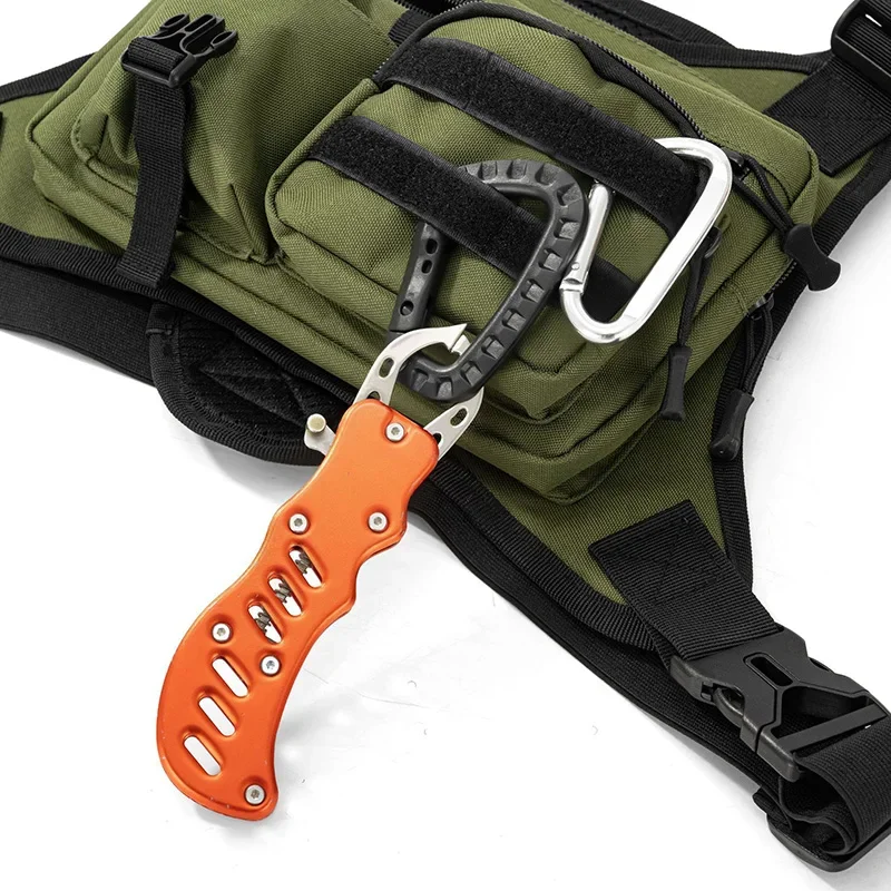 Chaleco táctico MOLLE nailon para pesca – Arnés y bolsa pecho - imagen 4