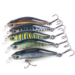 Señuelos Minnow 3D con anzuelos triples para trucha