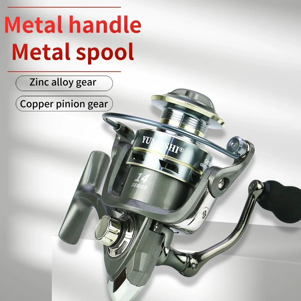 Carrete de pesca giratorio de tiro largo, copa de línea de Metal, carrete de pesca de carpa, mango intercambiable de Metal derecho e izquierdo, serie 1000-7000 - imagen 4