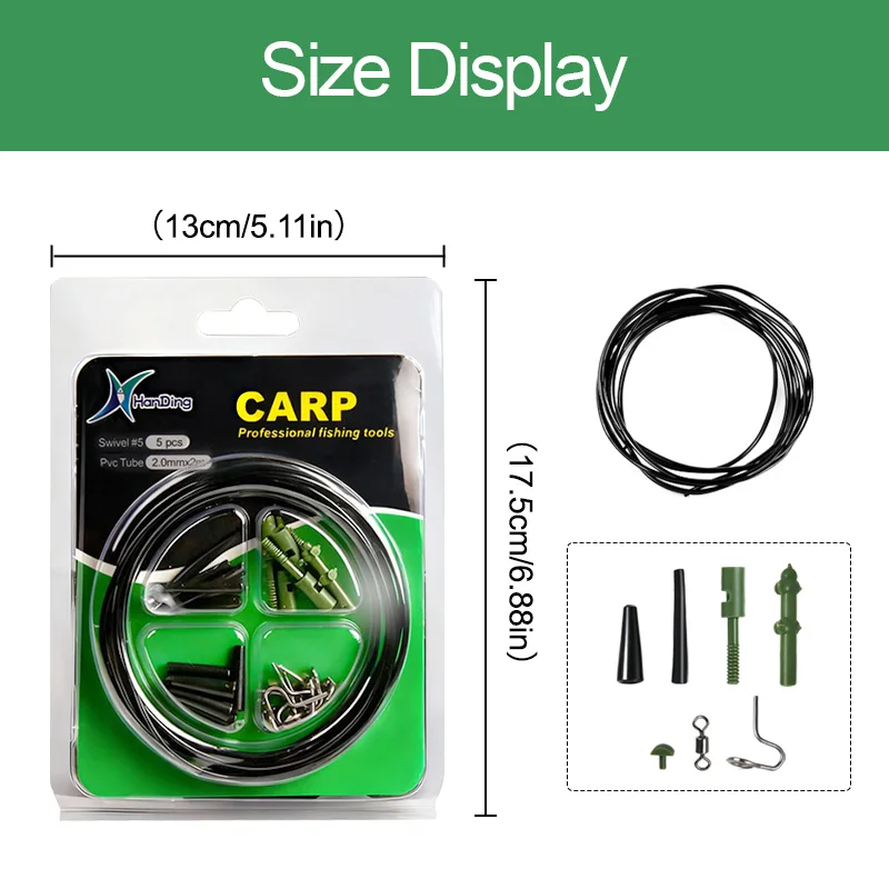 JSFUN-accesorios de pesca de carpa, Clips giratorios, gomas de cola, Terminal de pesca de carpa, accesorios de pesca para aparejo de pesca de carpa - imagen 2