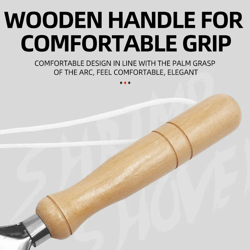 Cepillo genérico, eliminador de escalador de pescado, escamas de pescado de dientes de sierra de acero inoxidable con mango de madera, raspador de cepillo de limpieza de pescado - imagen 4