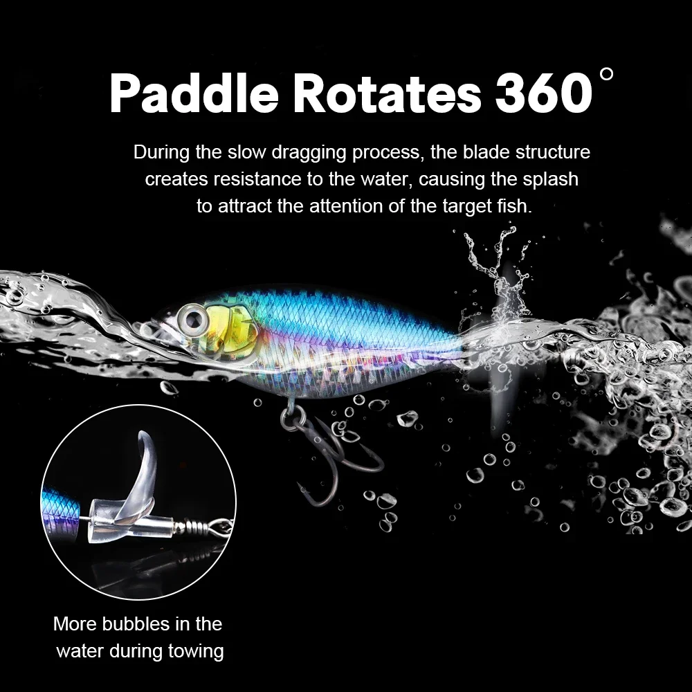 THORFORCE-señuelo de pesca con cola giratoria suave, cebo Artificial, Swimbait Popper, Topwater, pesca de lubina, superficie, 66/88MM - imagen 5