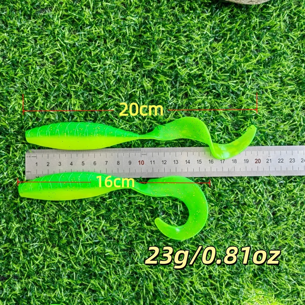 MUKUN 3 uds Señuelos de Pesca de PVC cebo Artificial suave 16cm/23g señuelos blandos equipo de pesca lubina/trucha/pez perritos - imagen 5