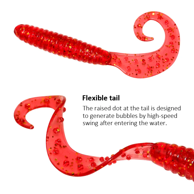 Señuelo luminoso de silicona Artificial, cebo suave de 50 piezas, 65mm, 2,4g, gusano, Swimbait, Wobblers, trucha, lubina, accesorios de pesca, nuevo - imagen 5