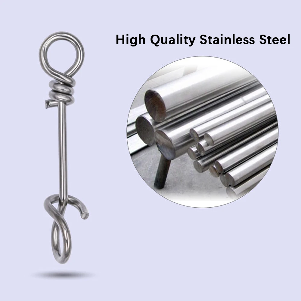 DNDYUJU 50-100X fortalece el acero inoxidable bloqueo rápido abrazadera de resorte hebilla señuelo conector de aparejos de caída para accesorios de pesca - imagen 4